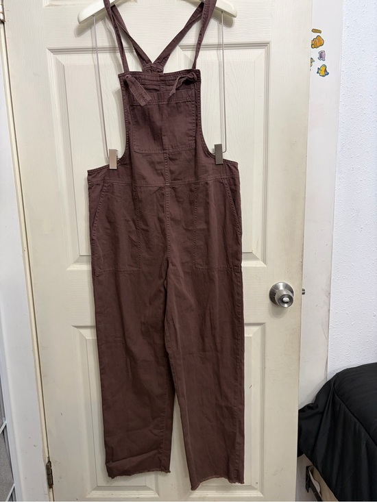 aerie Denim - aerie Brown Cotton Overalls with Cross-Back Straps size small